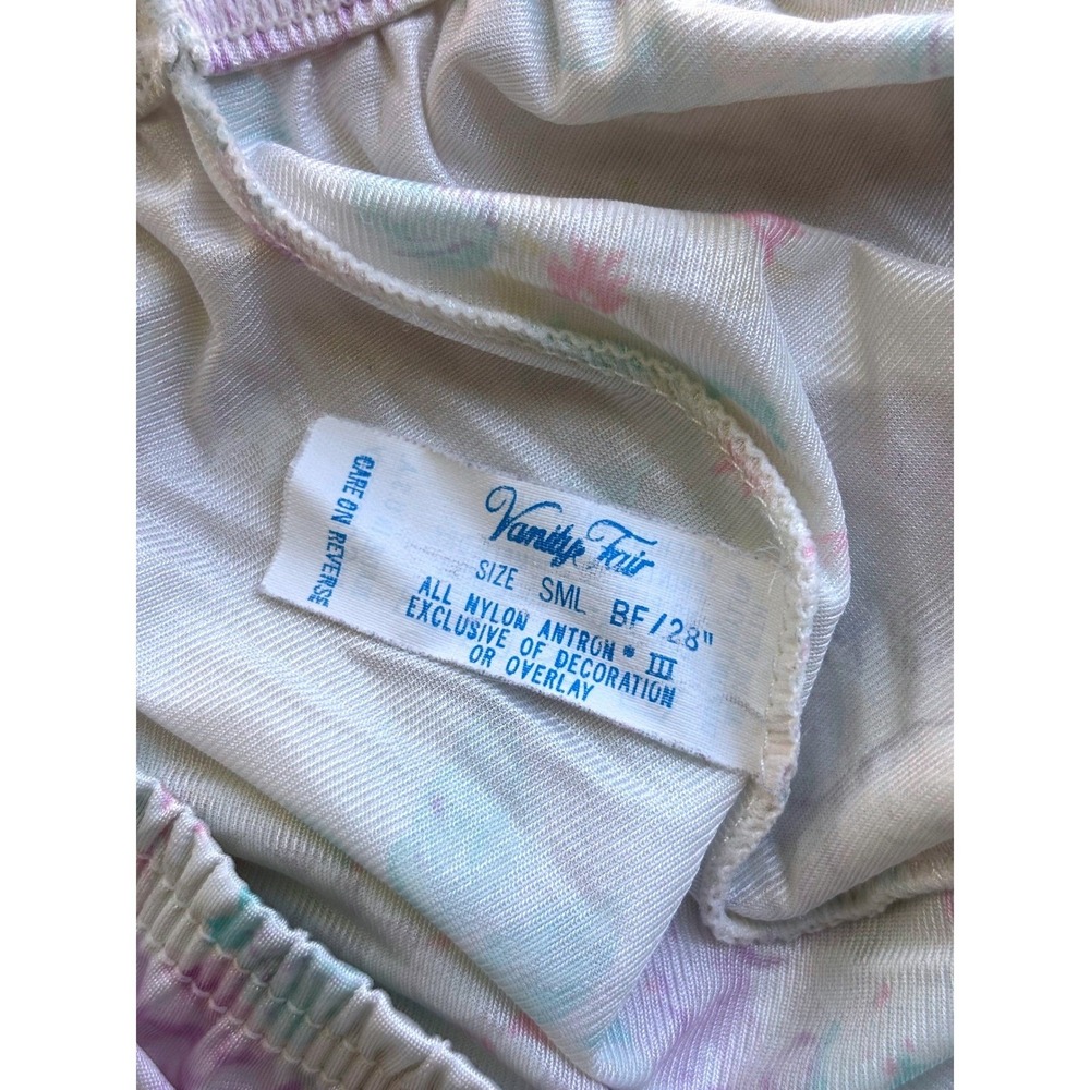 Vtg Vanity Fair Floral Lace Camisole and Half Slip Set White Pastel Size 34 S - Picture 11 of 13